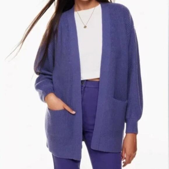 Artiza Wilfred Free Unwind Wool Cardigan in Purple - Picture 1 of 5